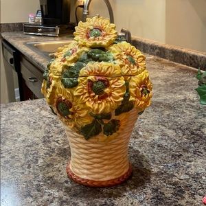 Vintage Sunflower cookie Jar